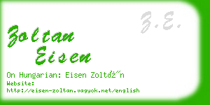 zoltan eisen business card